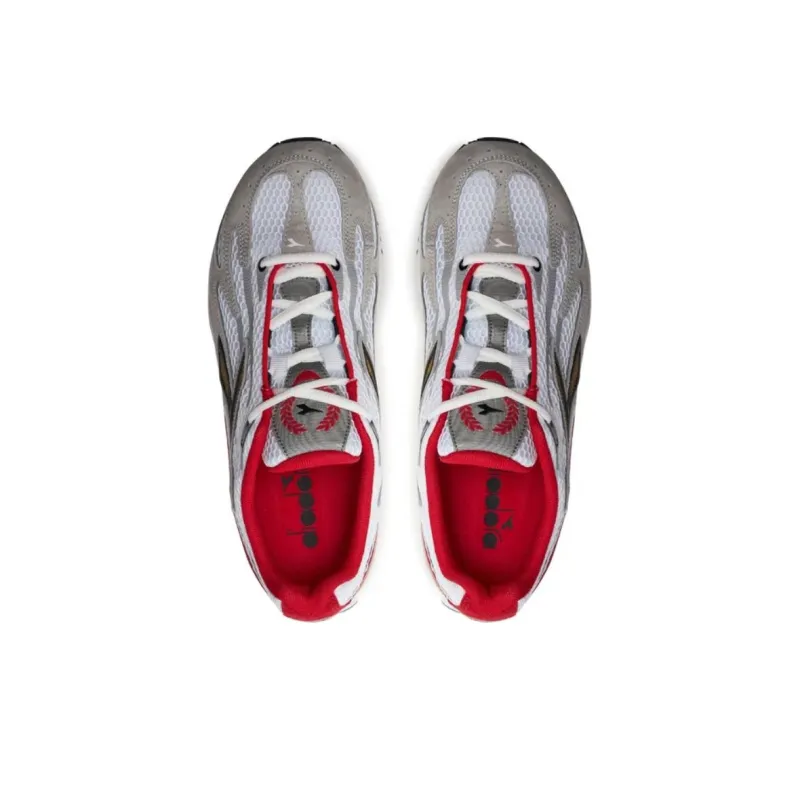 Diadora Anti Slip Wear Resistant Low Top Running Shoes Men's White Gray-3