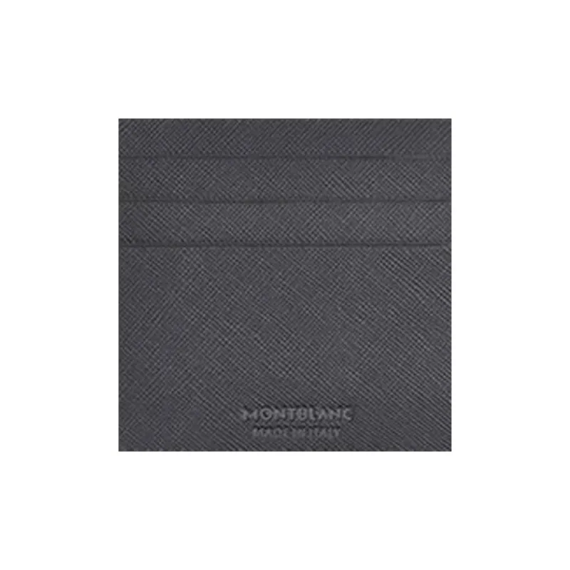 MONTBLANC Textured Calfskin Card Holder Wallet Men's Gray-4