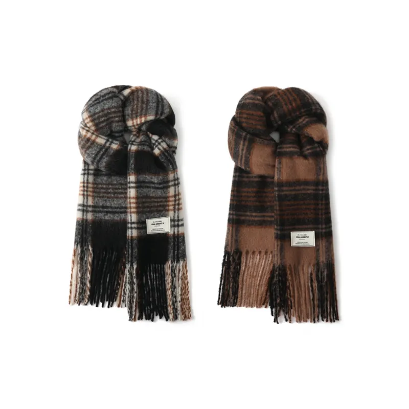 FREE RABBITⅡ Fall And Winter Mohair Windproof Warm Thickened Shawl Scarf Unisex-16