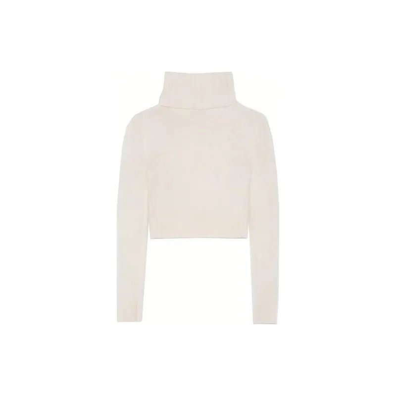 SAINT LAURENT Turtleneck Long Sleeved Cropped Jumper-1