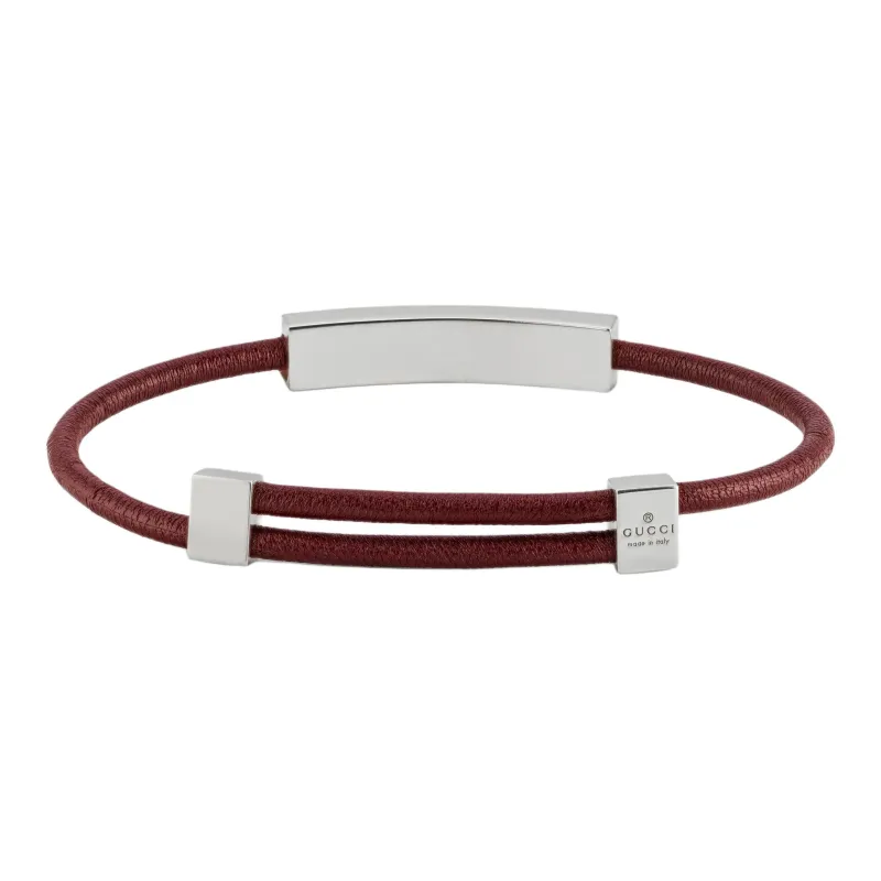 GUCCI Leather Bracelets Men's Red-1