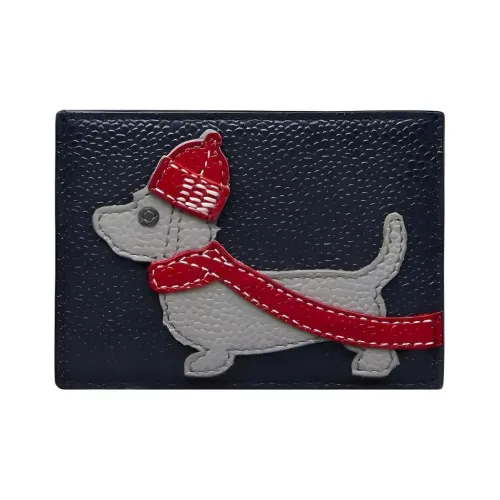 THOM BROWNE· Cow Leather Card Clip Card Holder Women's Marine Blue