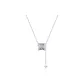 Glacier Lake Small Round Pendant Fringe Necklace