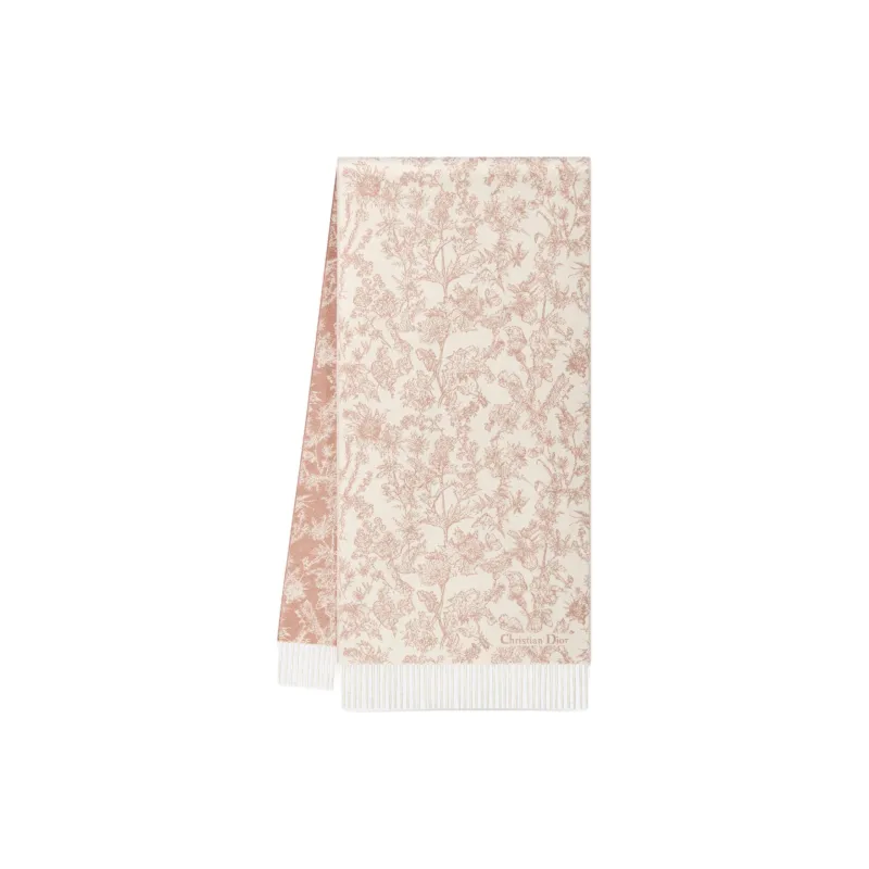 DIOR Wool Knit Scarves Women's Pink-2