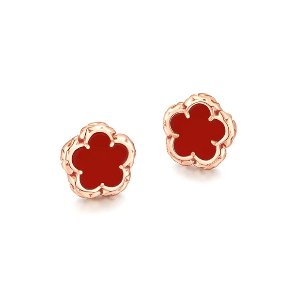 HEZUAN Agate Stud Earrings Women's-2