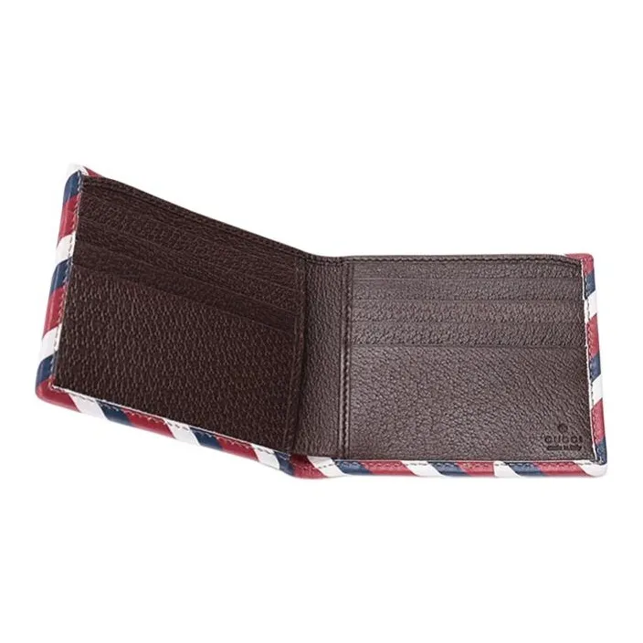 GUCCI Canvas With Leather Wallet Men's Ebony/Multicolor-3