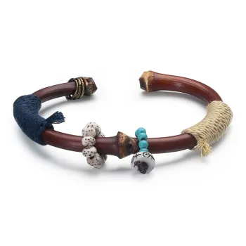 ZHOUDIWANG Chicken Blood Rattan Wooden Bracelets Unisex