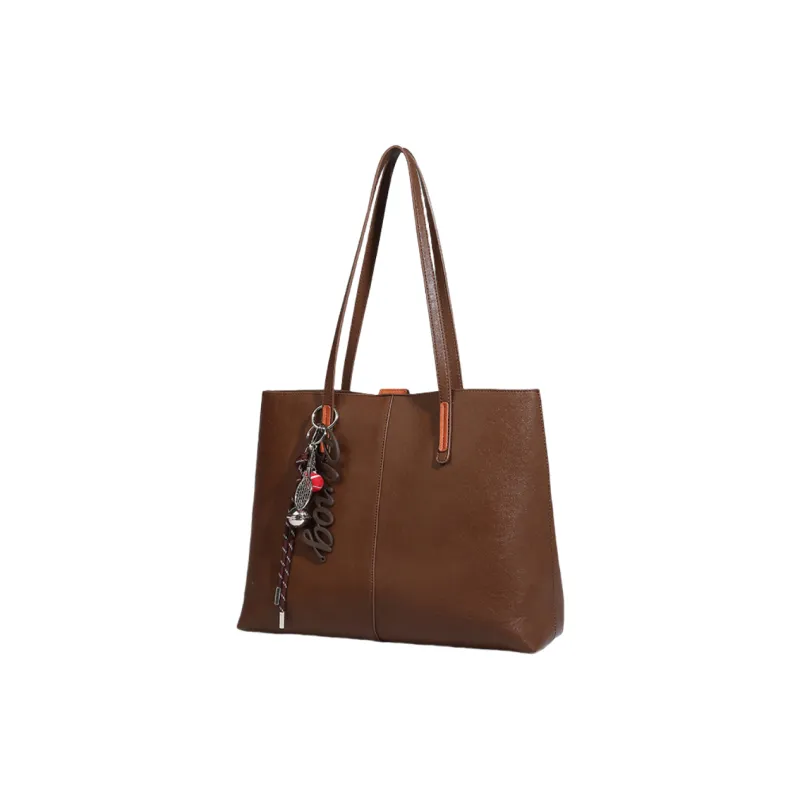 OCTSUI Synthetic Leather One Shoulder Handbags Women's Brown/Caramel/Black-3