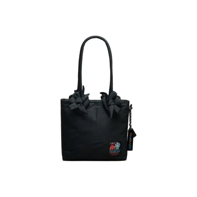 Coachtopia Fabric One Shoulder Handbag Medium Size Women's Black-0
