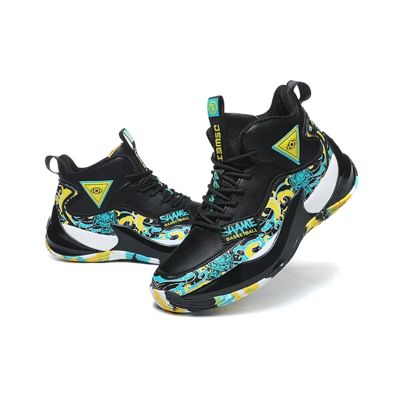JSWEI Anti-Slip Wear-Resistant Mid-Top Basketball Shoes Men's-9