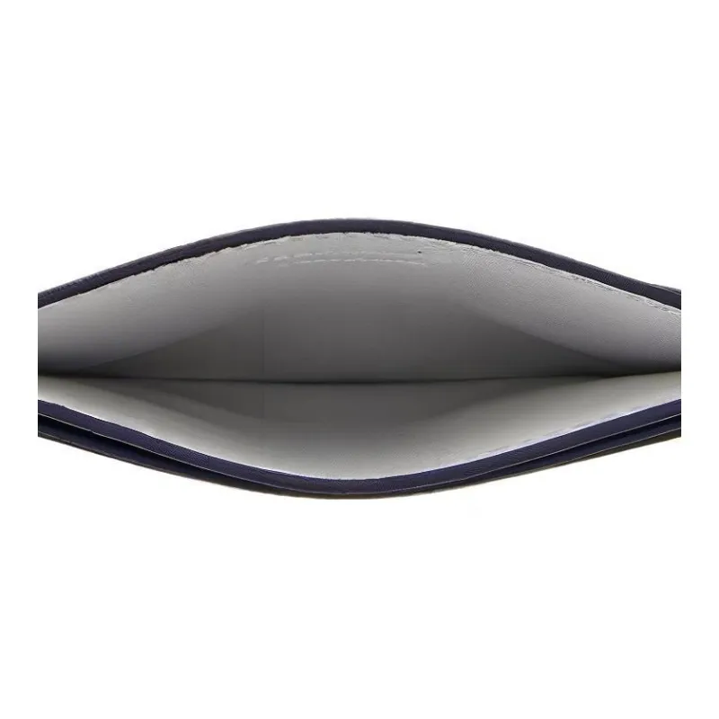 FERRAGAMO Calfskin Card Holder Men's White & Blue-5