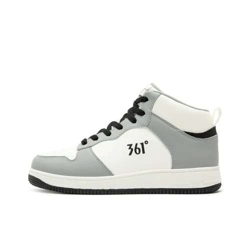 361° Air Force One Warm Anti Slip And Wear Resistant High Top Skateboard Shoes Men's White Gray