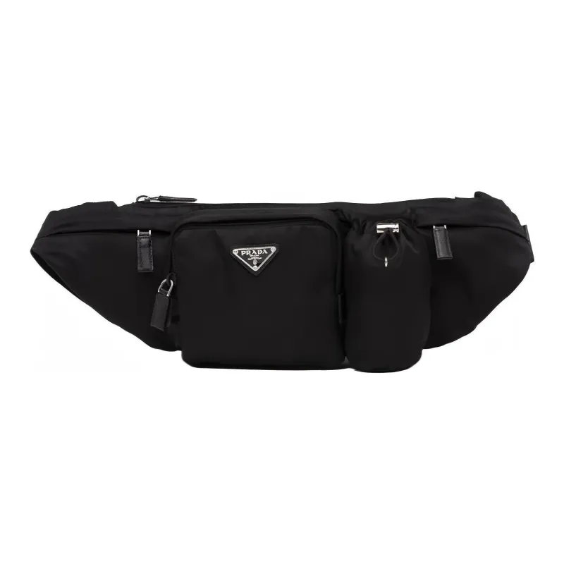 PRADA Fabric One Shoulder Crossbody Bag Sling Bag Fanny Pack Men's Black-0