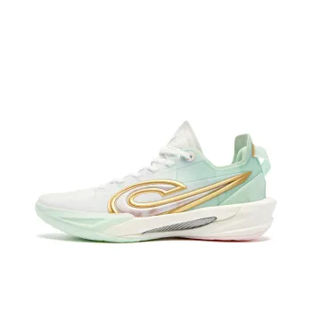 QIAODAN Fang Ci RISE 2.0 Basketball Shoes Men Low Top Jordan White/Ice Porcelain Green