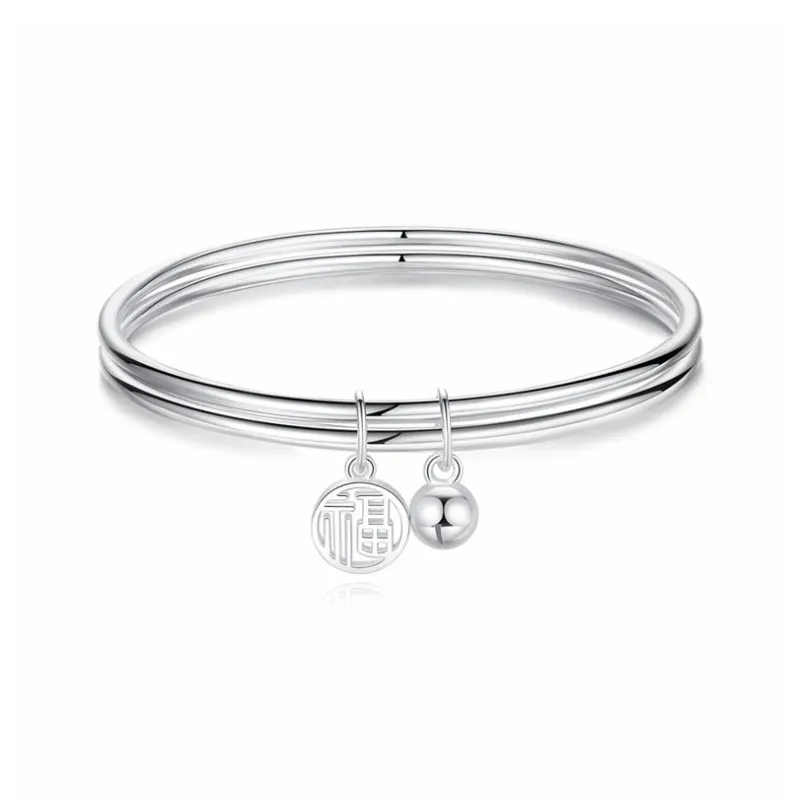 KING TAI SANG S999 Fine Silver Bangles Women's-0