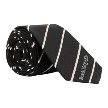 Alexander McQueen Silk Ties Men's Black Beige