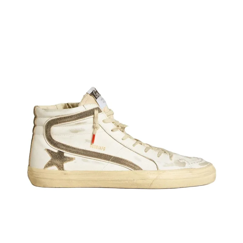 Golden Goose Slide Lab High-Top Skateboard Shoes Men's Beige-1