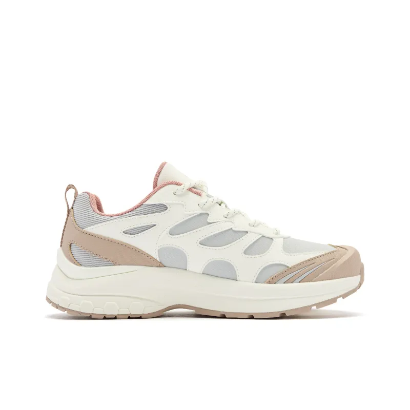 QIAODAN Cushioning Anti Slip And Wear Resistant Low Top Casual Running Shoes Women's Gray Beige Brown-1