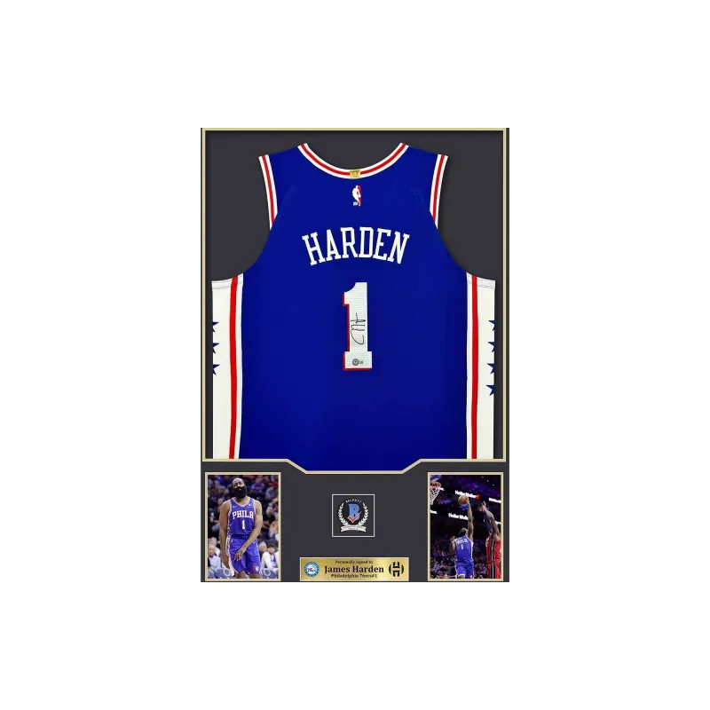 Huayitaojin Basketball Fan Supplies Home Decoration Treasured Collection BAS Certified Framed 110x78cm Blue-1