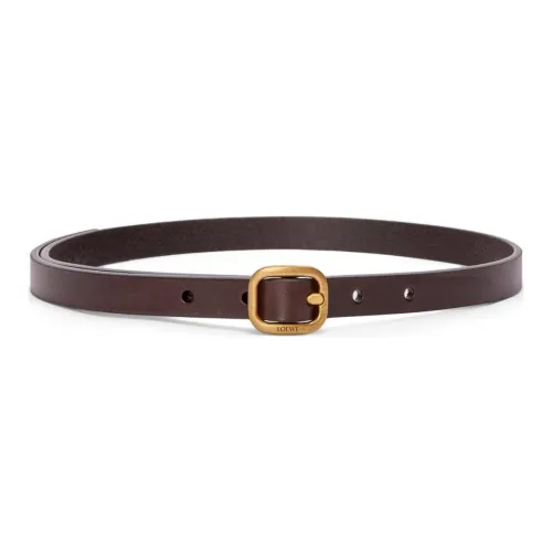 LOEWE Calfskin Leather Belts Women's Dark Brown 1.5CM