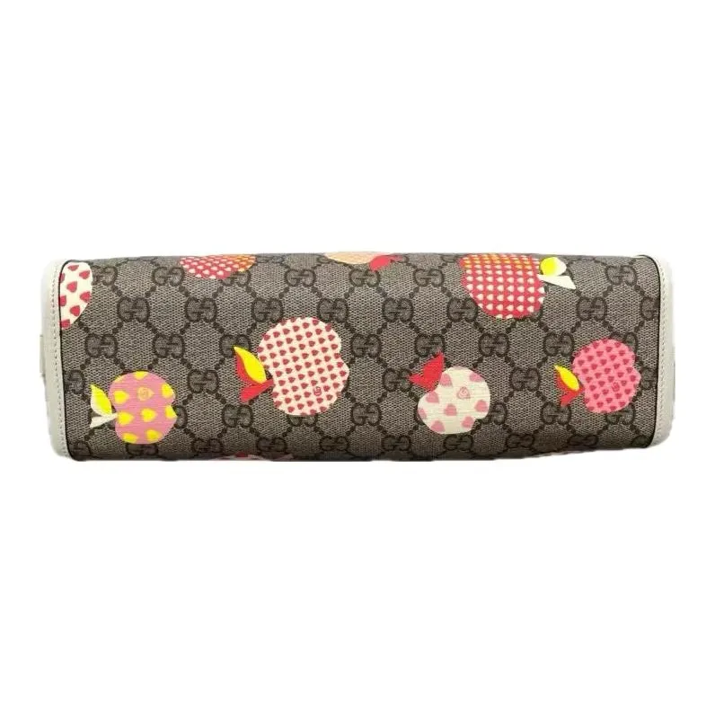 GUCCI Cow Leather Makeup Bags Toiletry Bags Clutches Women's Brown-2