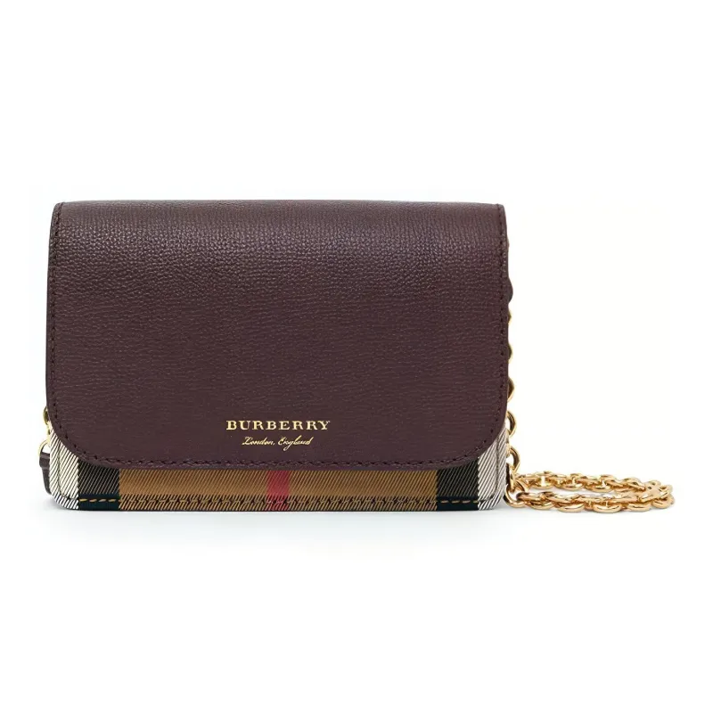 Burberry Cow Leather Shoulder Bag Crossbody Bag Regular Women's Burgundy-0