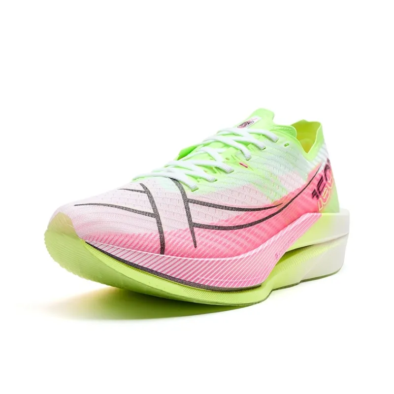 XTEP 160X 6.0 Abrasion Resistant Rebound Low Top Carbon Plate Running Shoes Men's White Green Pink-2