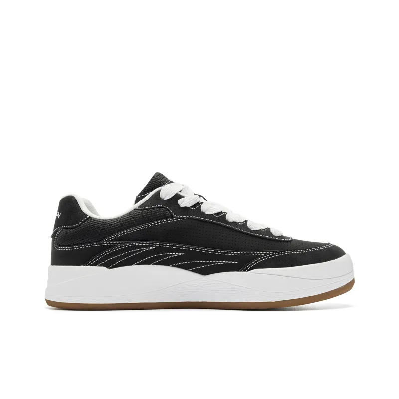 QIAODAN Sunrise Skateboard Shoes Men Low Top Black/Jordan White-1