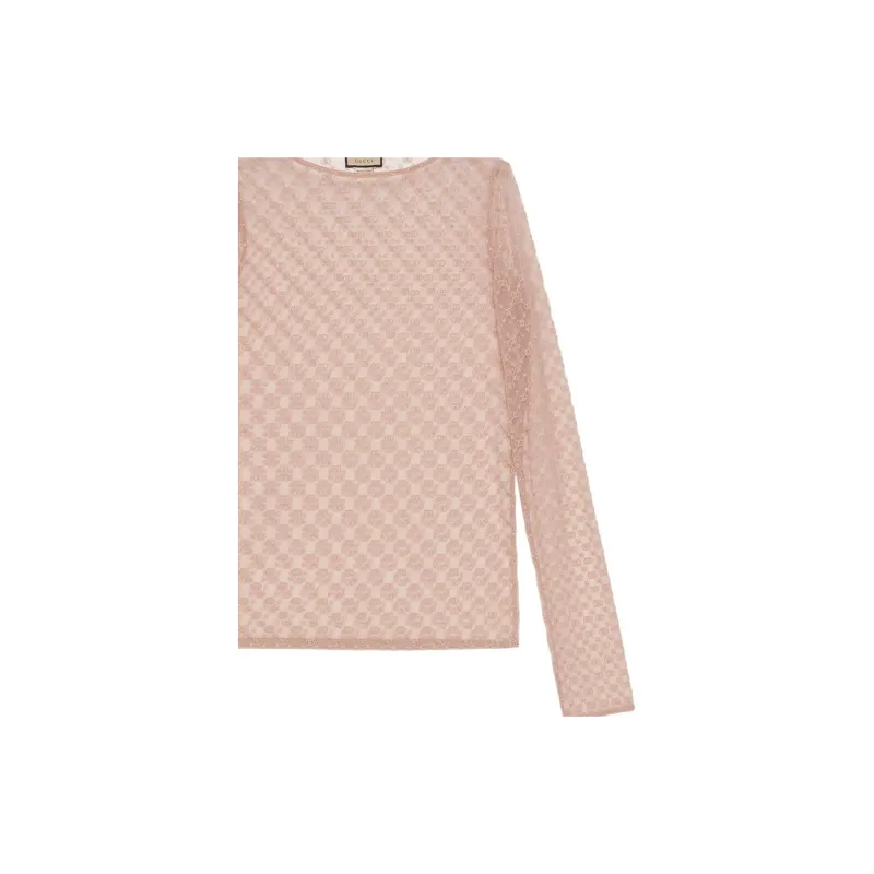 GUCCI GG embroidered Tulle Blouse-5