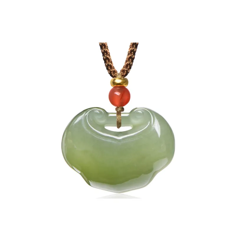 MARY WINDSOR Clear Water Green Hetian Jade Ruyi Lock Pale Greenish-White Jade Women's-0