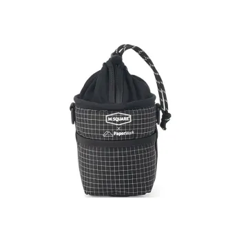 M Square PVC Bucket Bag, Hanging Bag, Head Tube Bag, Water Bottle Kettle Tool Bag, Shoulder Bag Unisex Black