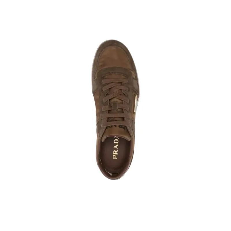 PRADA Downtown Low Top Skateboard Shoes Men's Brown-3