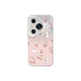 Silver-Floral Rabbit L Pink