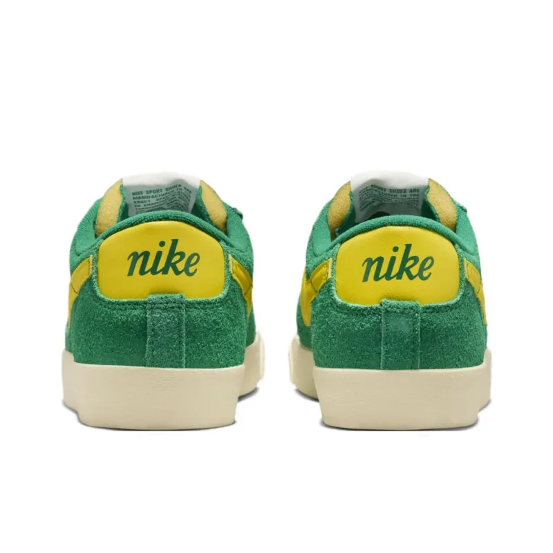 Nike Blazer Low '77 Anti Slip Wear Resistant Low Top Skateboard Shoes Unisex Green Yellow-4