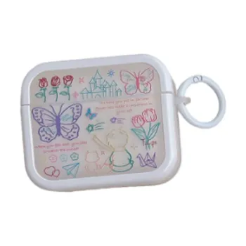 Kona Chun Compatible With AirPods 2/pro2/3/1 TPU Ins Korean Line Butterfly Prince Fully Enclosed Headphone Cases