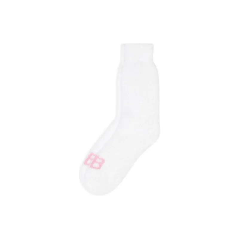 Balenciaga B-Logo Intarsia Furry Socks-0