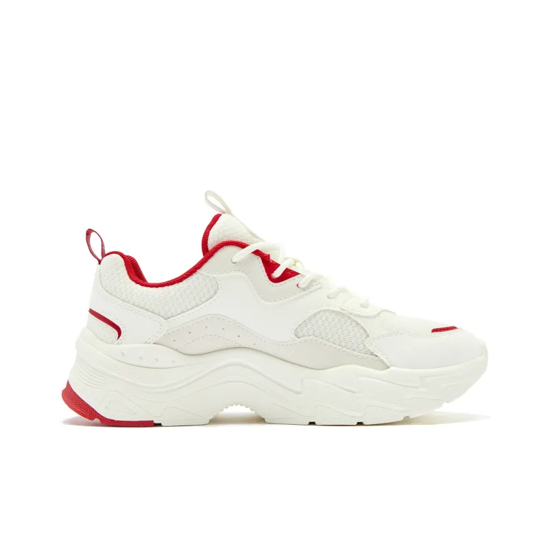QIAODAN Casual Shoes Women's Low Top Ivory/Koi Red-1
