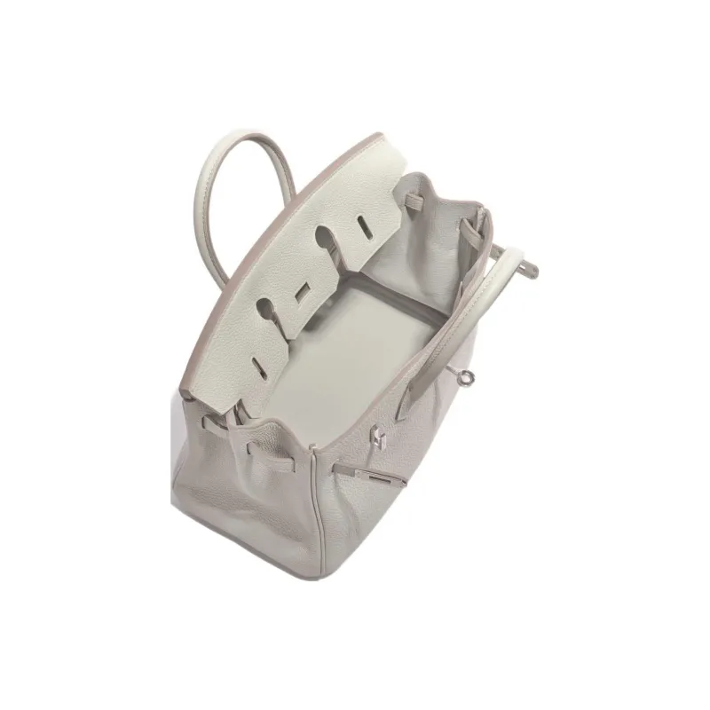 HERMES Birkin Togo Calfskin Birkin Bag Handbag Regular Women's 80 Gris Perle Pearl Gray-5