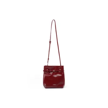 LA FESTIN Cow Head Leather Crossbody Bag Shoulder Bag Bucket Bag Small Size Women's Ancora Red/Twilight Black