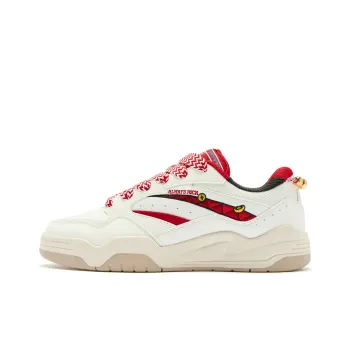 QIAODAN Anti-Slip Wear-Resistant Low-Top Skateboard Shoes Men's White Red