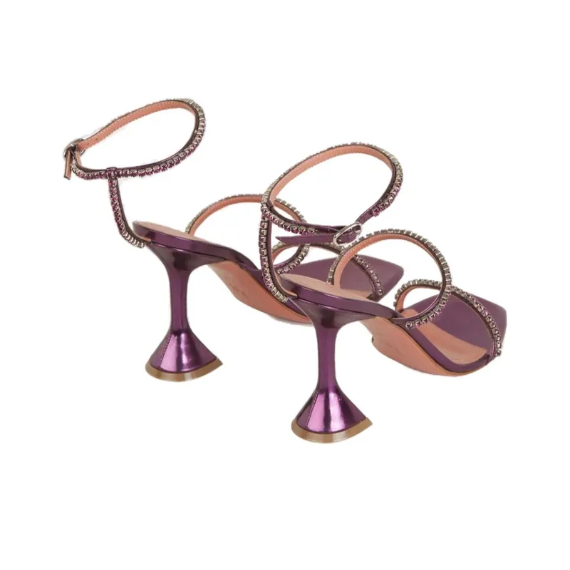 AMINA MUADDI Crystal Embellished Gilda Strappy Sandals Women's-3