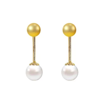 WANBAOYUANZHUBAO 18K Gold Stud Earrings Women's
