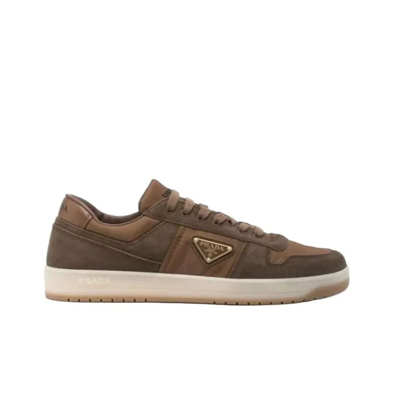 PRADA Downtown Low Top Skateboard Shoes Men's Brown-1