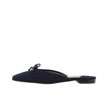 MANOLO BLAHNIK Closed Toe Slippers Women's Dark Blue