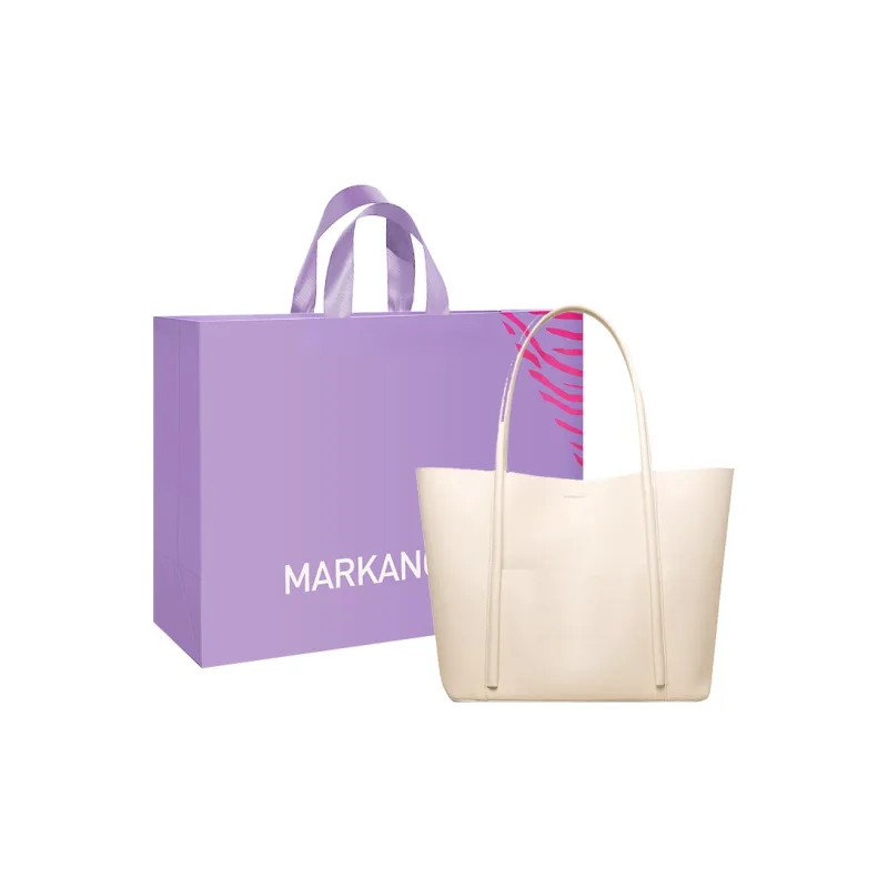 MARKANGARO PU Tote Bag Shoulder Bag Women's Black White Coffee-0