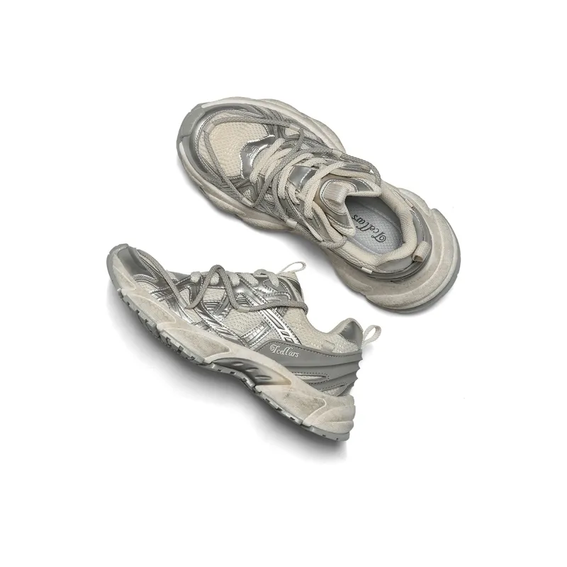 TCELLARS Cushioning, Slip Resistant, Abrasion Resistant, Height Increasing Low Top Chunky Sneakers Unisex-30