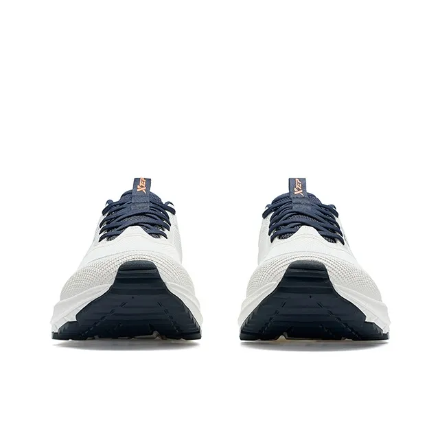 XTEP Comfortably Wear Resistant Rebound Coverage Low Top Casual Running Shoes Men's White Blue-5