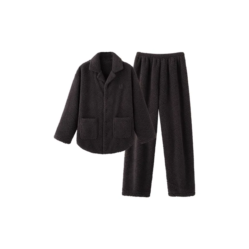 Lan Miao Pajama Set Men's Chocolate Brown-0