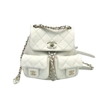 CHANEL Duma 24A Calfskin Small Backpack Women's White
