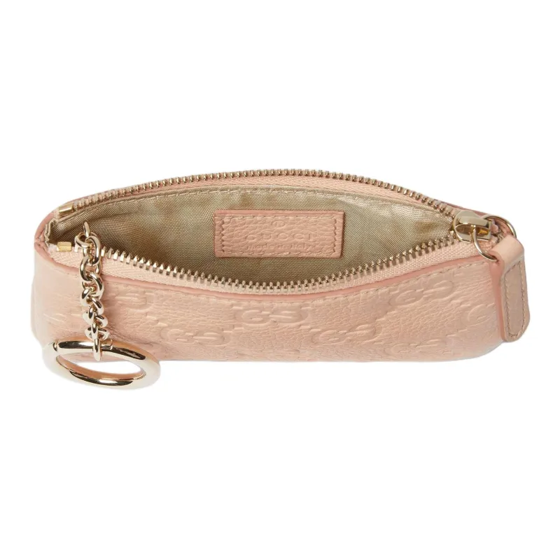 GUCCI Leather Key Pouch Women's Light Pink-4